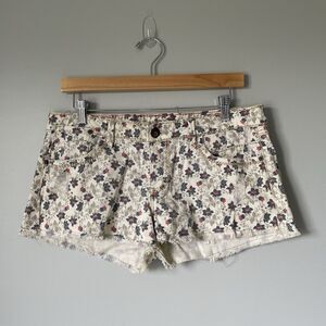 1st Kiss Vintage y2k 2000's Cutoff Denim Shorts Floral Print Junior's Size 11